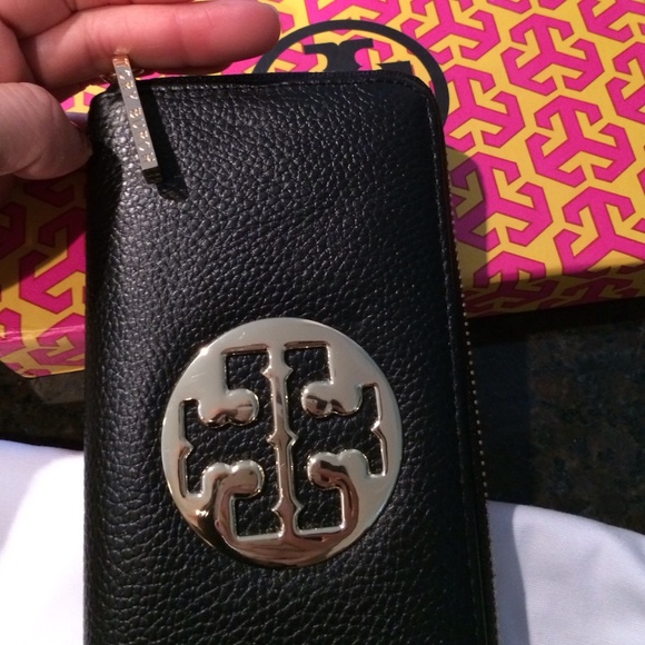 Tory burch black leather wallet - Picture 3 of 4